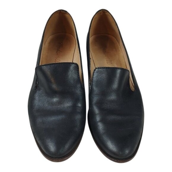 Madewell The Frances Black Leather Slip-On Loafers 6.5 - Picture 1 of 11